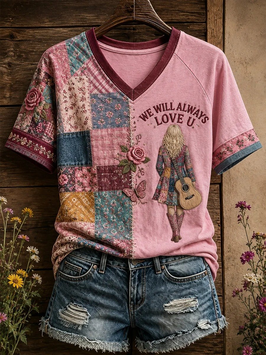 Women's Rip Country Music Lover Queen of Country Print T-Shirt