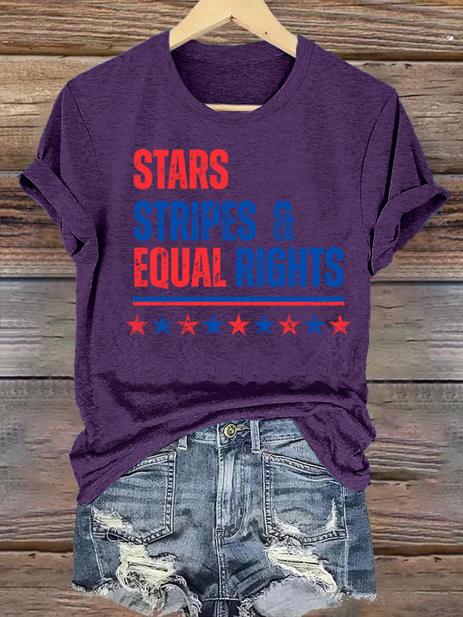 Women's  The Stars and Stripes Print T-Shirt