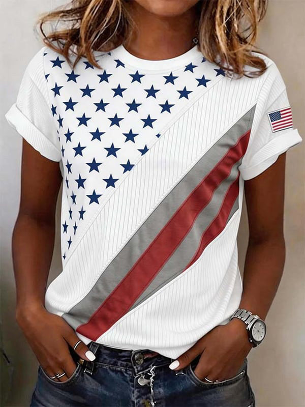 Women'S Casual Patriotic T-Shirt