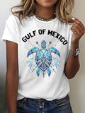 Women's Gulf of Mexico turtle print T-shirt