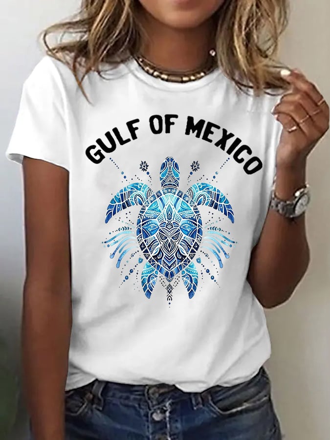 Women's Gulf of Mexico turtle print T-shirt