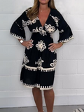 V-neck printed dress