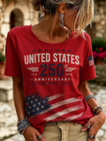 American 250th Anniversary Rhinestone Design Women's T-Shirt