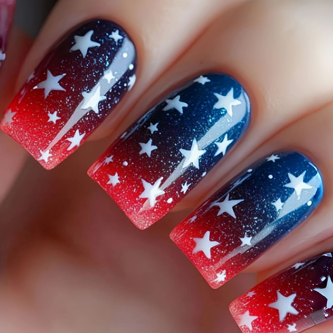Patriotic National Flag Pattern False Nails