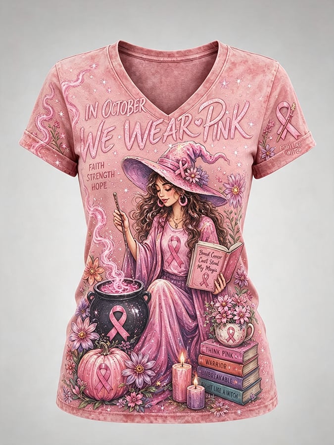 Women's Breast Cancer Halloween  Print Hoodie