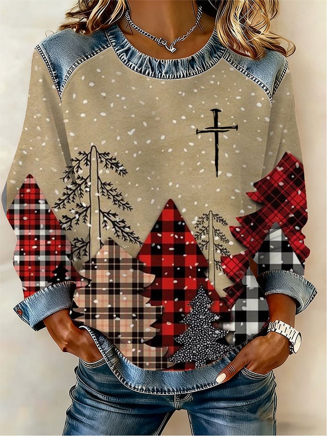 Women's Casual Retro Christmas Sweatshirt