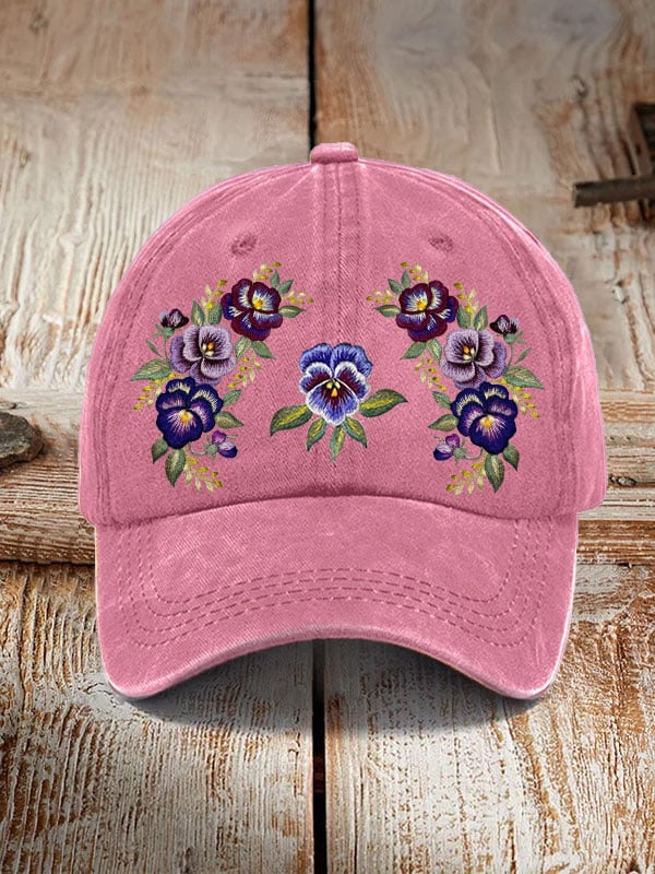 Alzheimer's Purple Floral Retro Hat