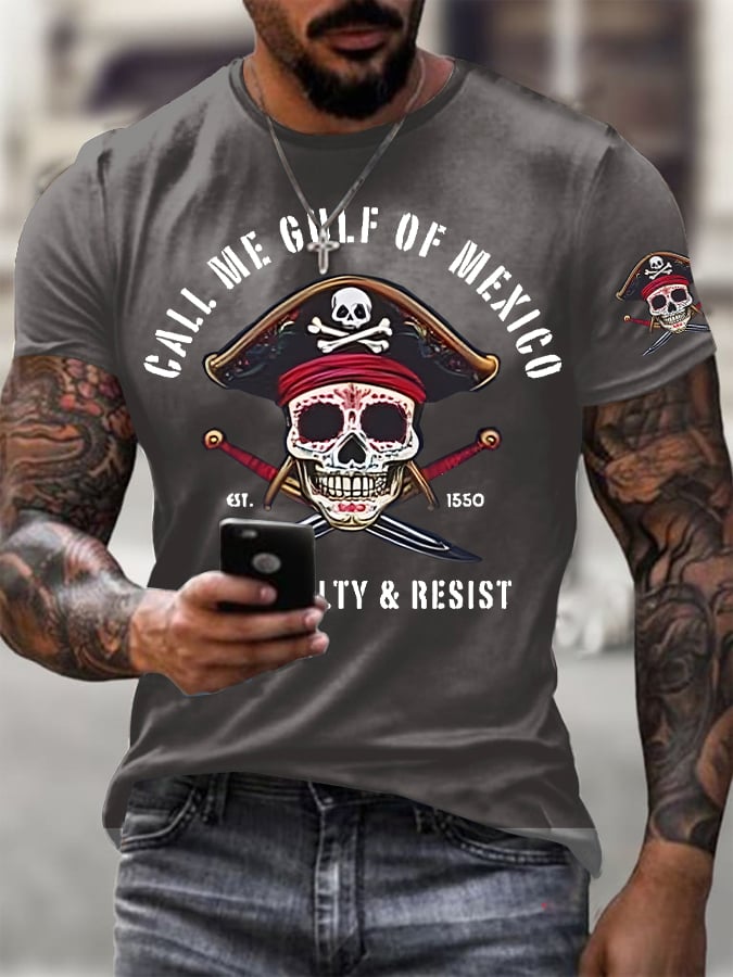 Men's Gulf Of Mexico Printed Round Neck T-Shirt