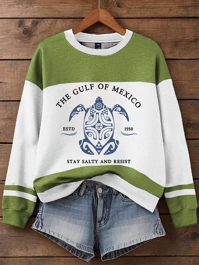Women's Gulf Of Mexico Printed Round Neck Sweatshirt