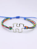 Autism Awareness Colorful Puzzle Bracelet