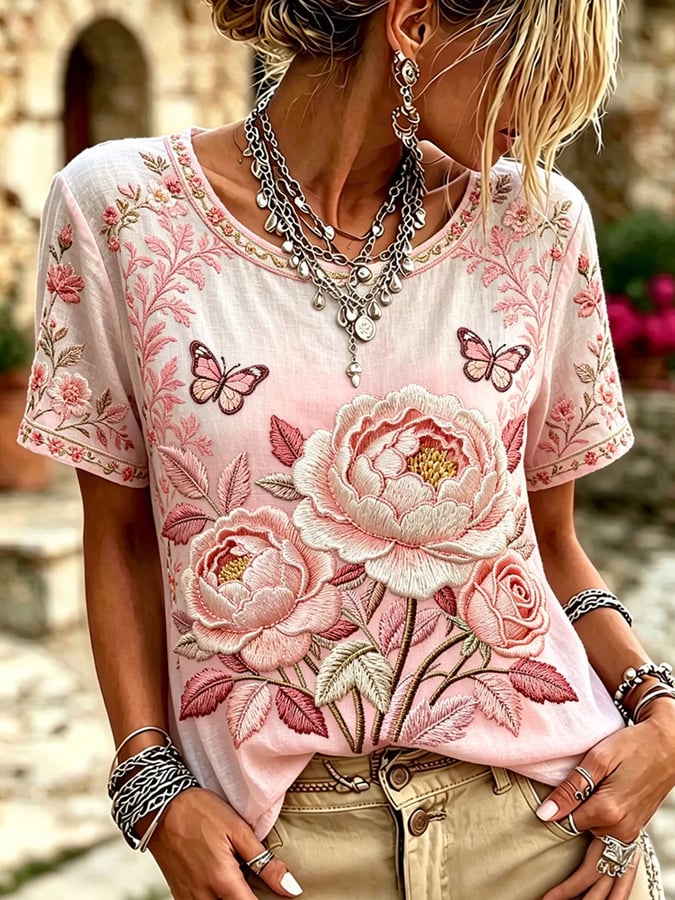 Women's Casual Printed Short-Sleeve T-Shirt