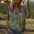 Women's Vintage Viking Tree Of Life Pattern Casual T-shirt
