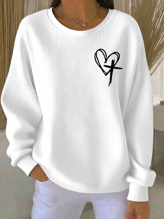 Women's Jesus has my back Art Print Crew Neck Sweatshirt