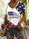 Women's Independence Day Printed Casual T-Shirt