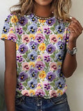 Women's Alzheimer's Flower Print Tee