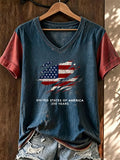 Women'S America Flag Print Casual T-Shirt