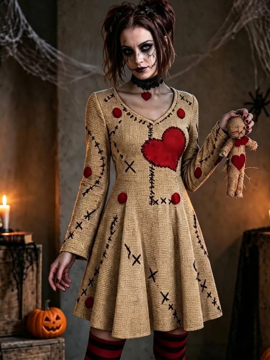 Women's Halloween Voodoo Doll Cosplay Dress