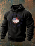 Independence Day Flag Print Cotton Hoodie