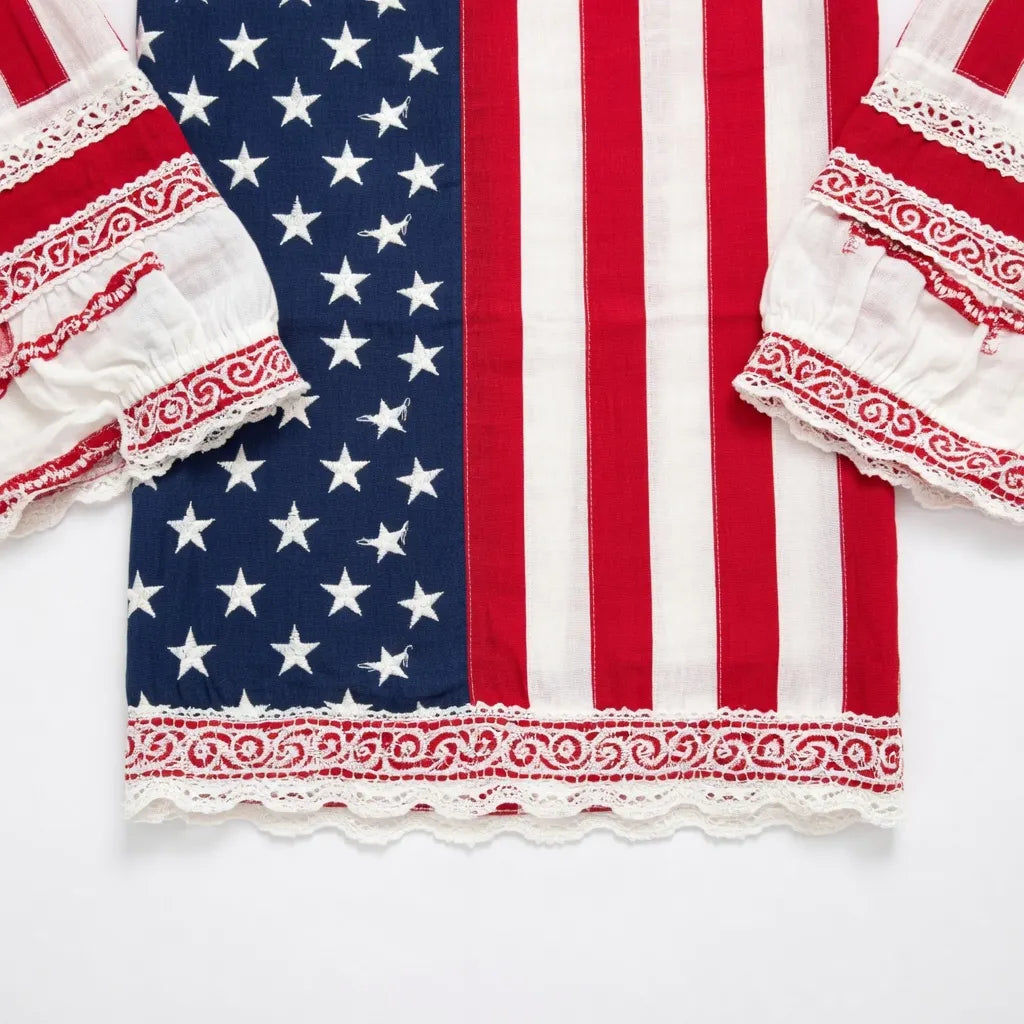 Women's Retro Independent Floral Patchwork Art Print Long Sleeve T-shirt
