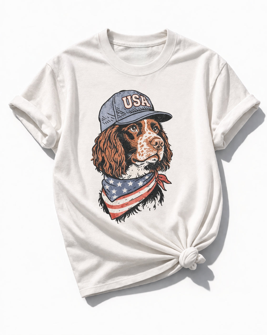 Plus/Reg Short Sleeve "USA Dog" Graphic Tee