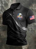 Men's American 250th Anniversary Print Casual Polo Shirt