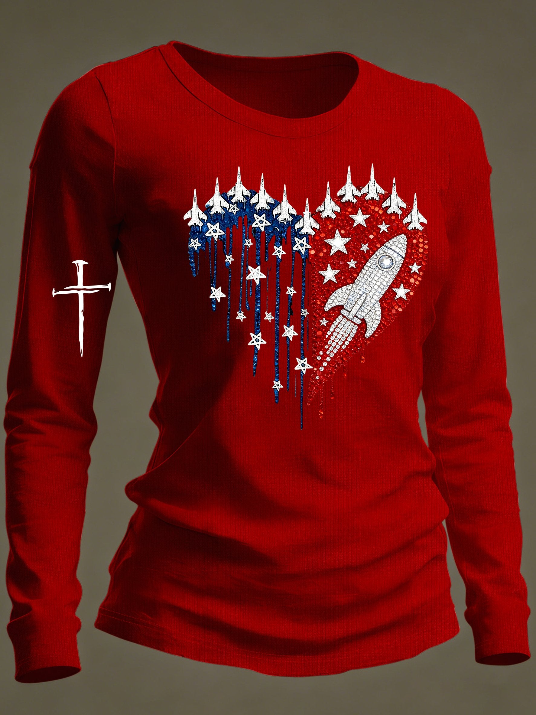 Women's casual faith-inspired long-sleeved T-shirt