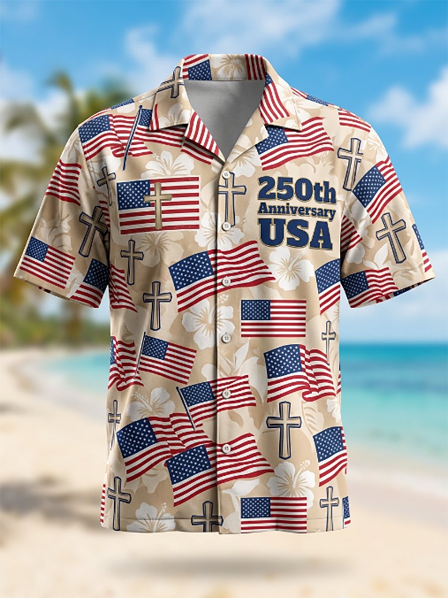 Men's U.S. 250th Anniversary Hawaiian Short-Sleeve  Shirt