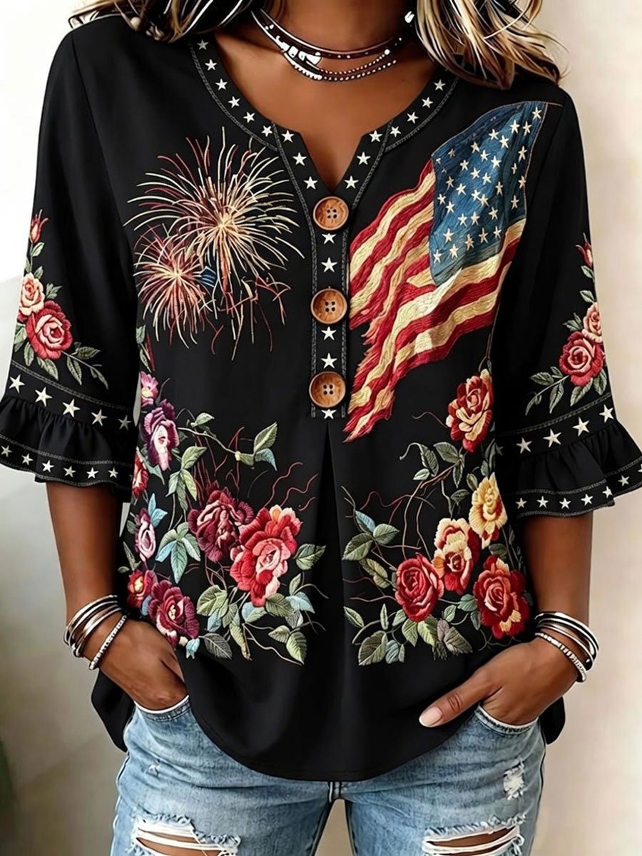 Women's American 250th Print Shirt