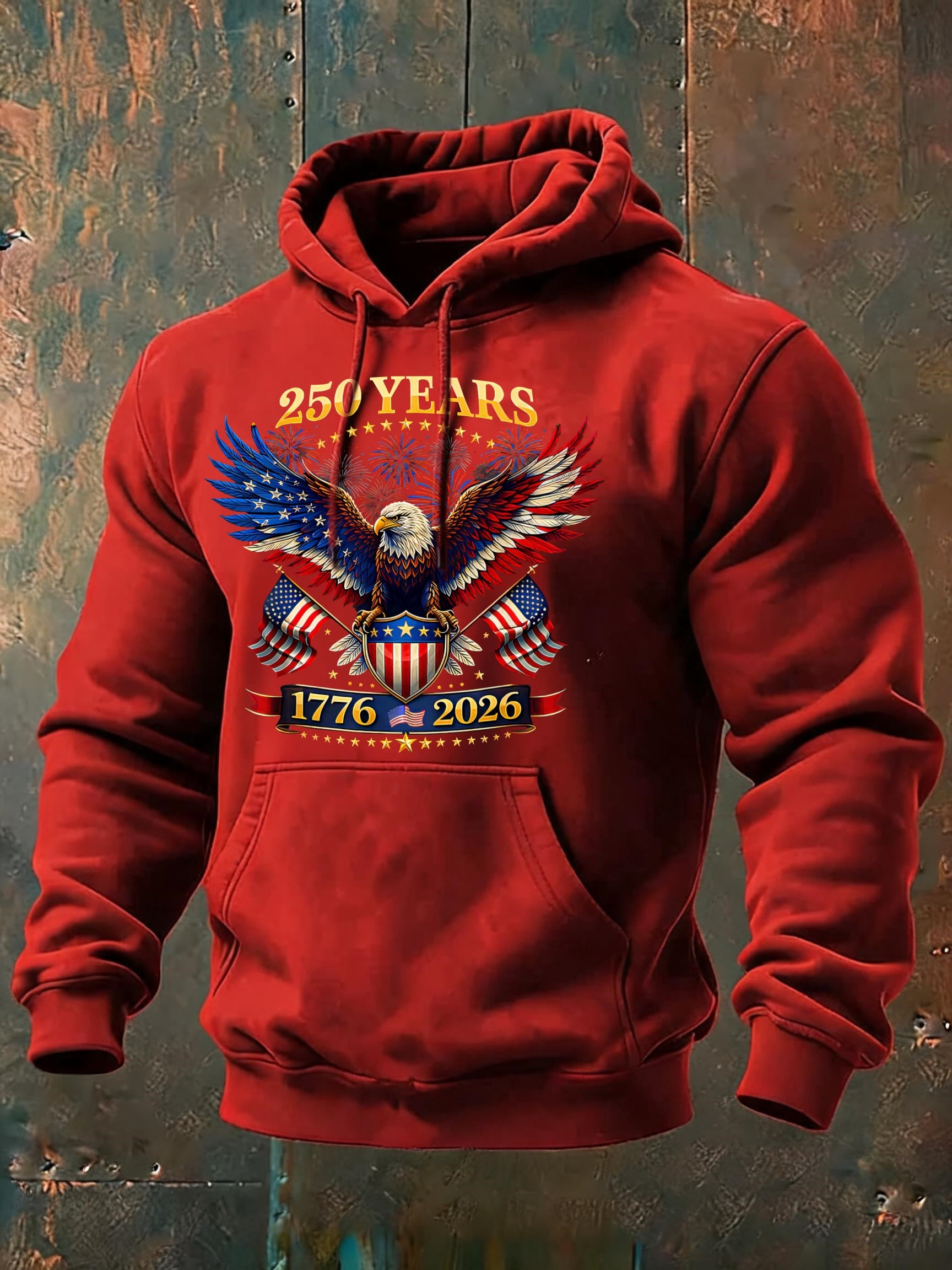 250th Anniversary Eagle Print Classic Cotton Hoodie