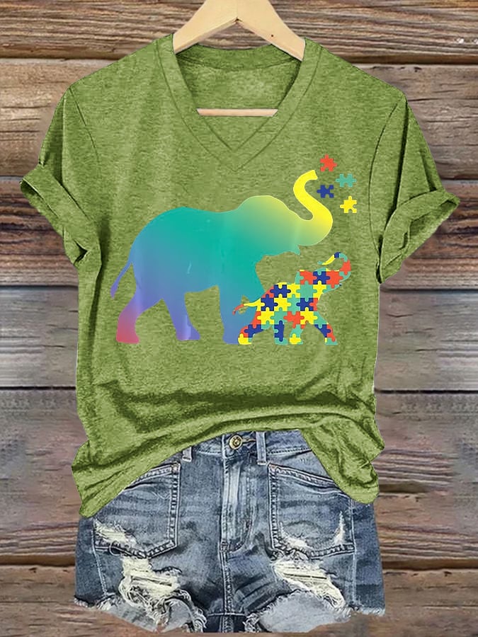 Women's Autism V-neck T-shirt