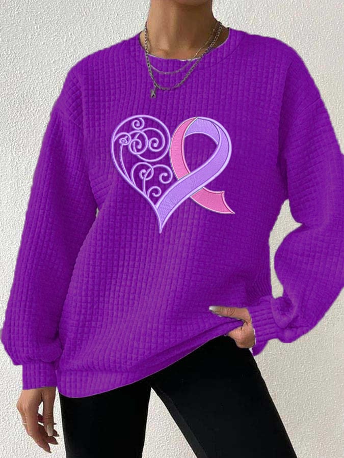 Women's Alzheimer's Prevention Heart Checkered Sweatshirt