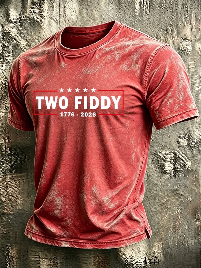 Men's Retro Two Fiddy 250 Years  Printed Casual T-Shirt