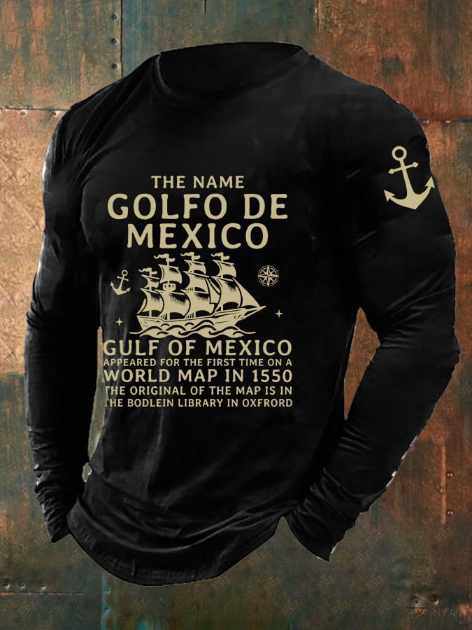 Men's Gulf Of Mexico Print Long Sleeve Top
