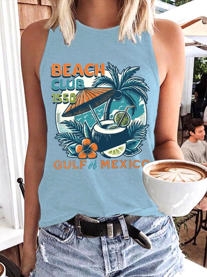 Women's Gulf Of Mexico Print Transfer Casual Vest