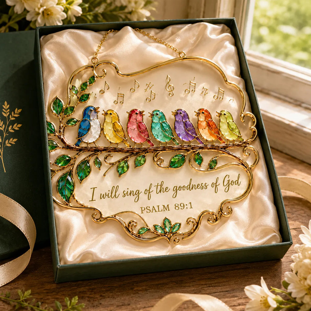 Psalm 89:1 Songbird Window Hanging Suncatcher