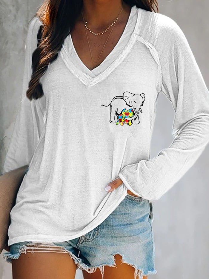 Women's What Makes You Different Is What Makes You Beautiful  V-Neck Long Sleeve T-shirt