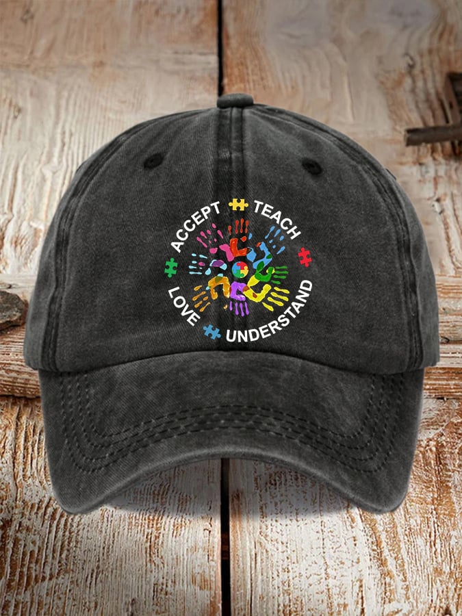 Women's Casual Autism Awareness Print Baseball Cap