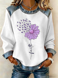 Women's Alzheimer's Purple Art Design Print Top