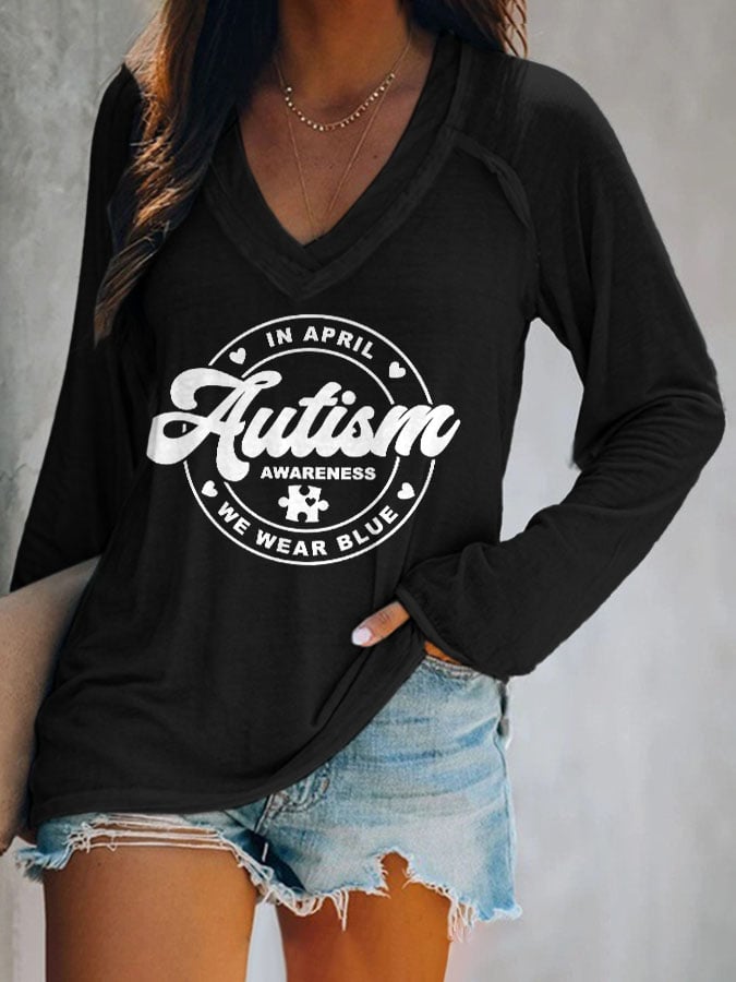 Women's Autism Print Long Sleeve T-Shirt