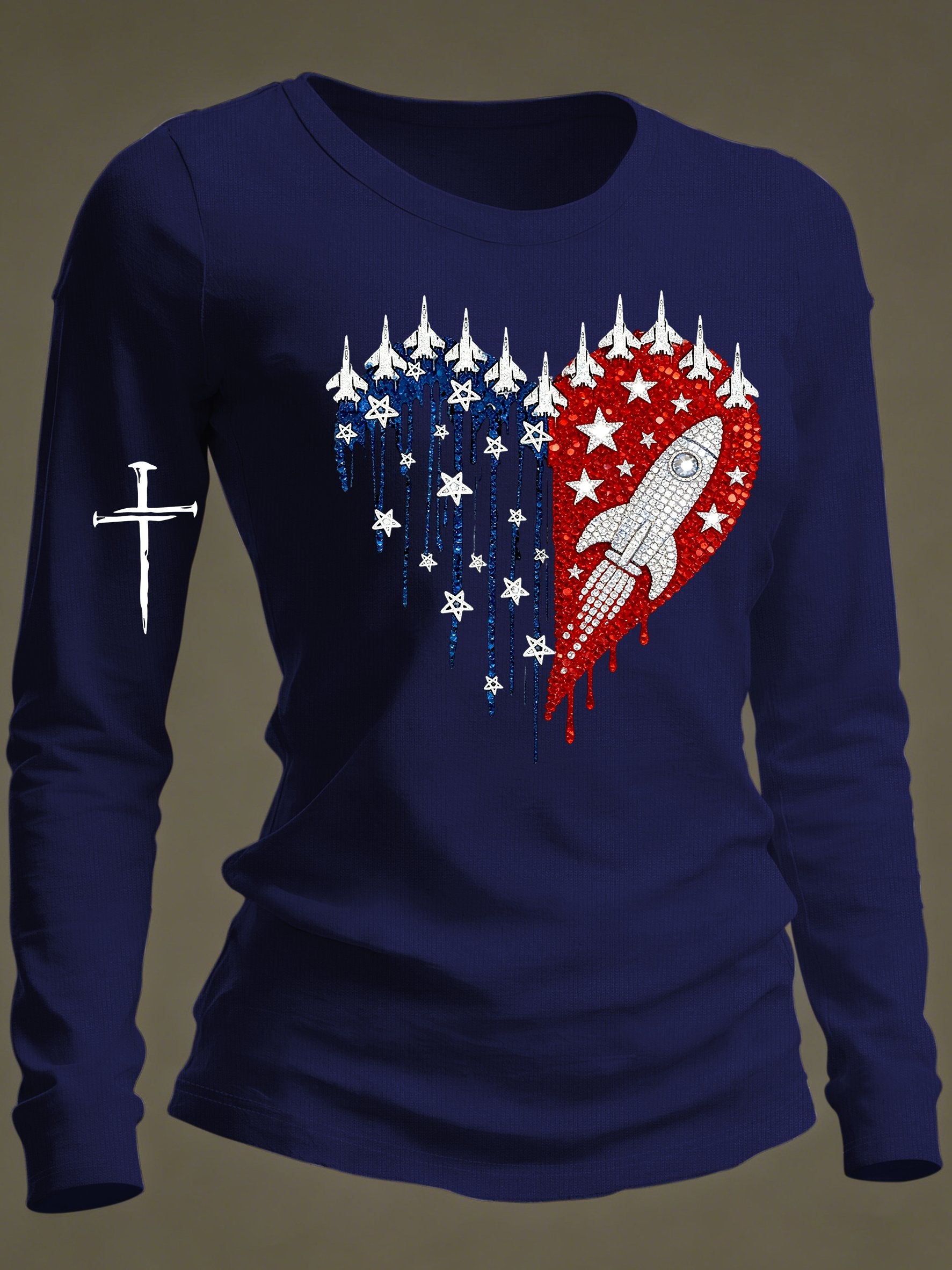 Women's casual faith-inspired long-sleeved T-shirt