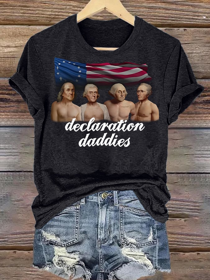 Women's  declaration Round-neck Printed T-Shirt