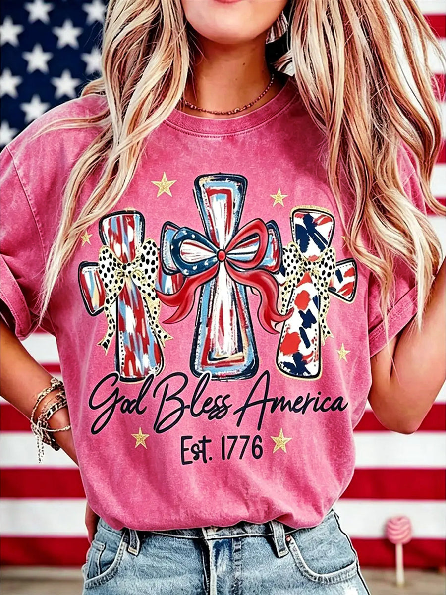 God Bless America Washed Cotton T-Shirt