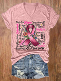 Women's Breast Cancer Awareness Print T-Shirt