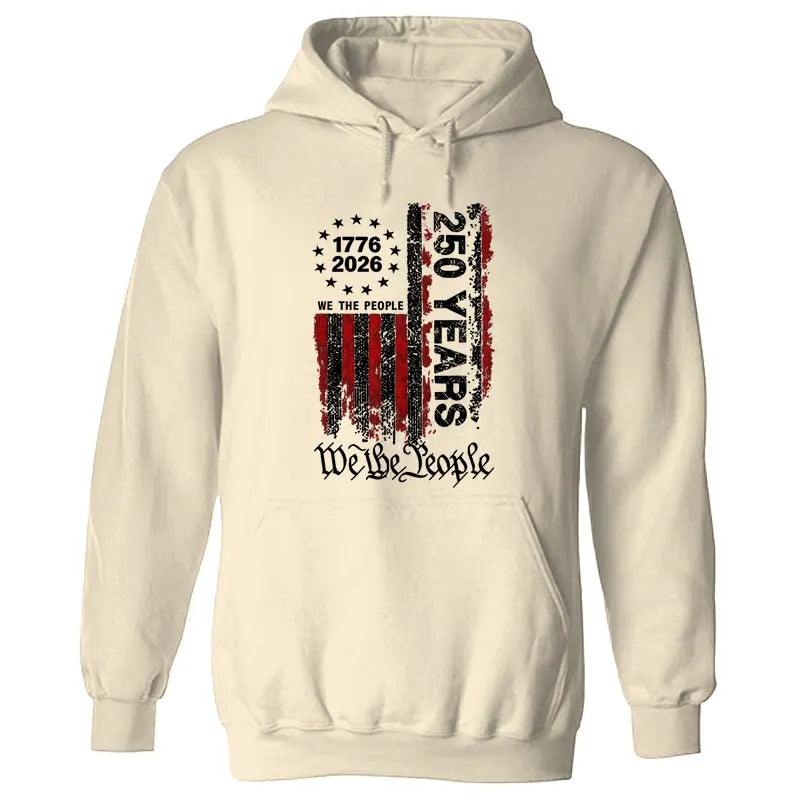 250 Anniversary USA Shirts Mens 250th American Flag Cotton Hooded Sweatshirt
