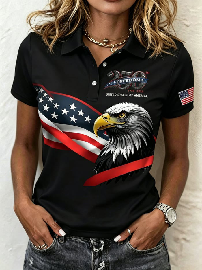 Female Leisure Patriotic Polo