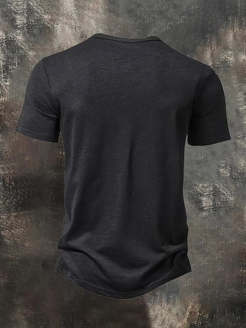 Men's Solid-Color Henley T-Shirt