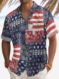 Men's 4th of July Flag Print Shirt