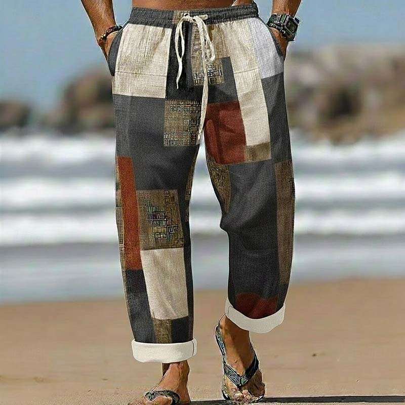 Men's Boho Hippie Geometric Pattern Casual Pants