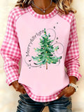 Women's Christmas Merry & Bright Print Crew Neck Sweatshirt
