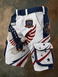 Men's Retro American 250th Anniversary Print Cargo Pants